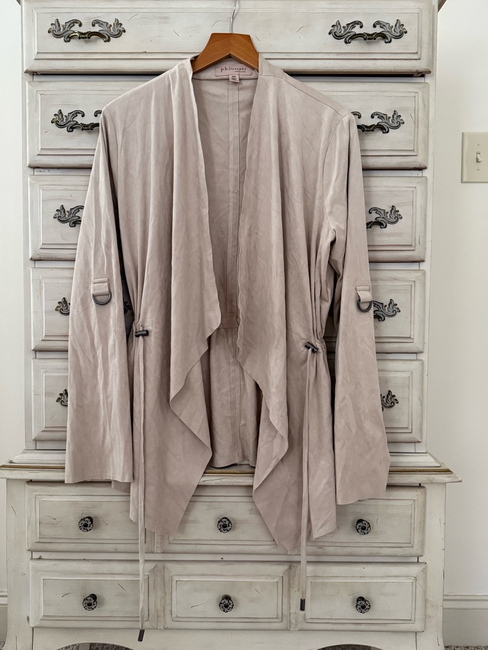 Cream Faux Suede Jacket